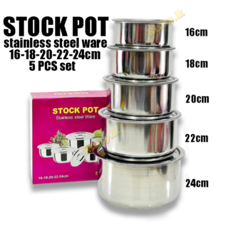 Stock pot 5 pcs set stainless steel